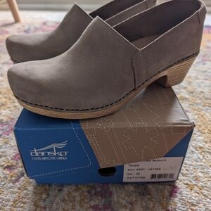 Dansko Taupe Nubuck Women's Clogs - Comfortable Slip-On